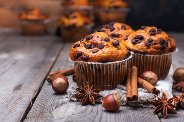 istock Homemade chocolate chip spicy muffins cake for breakfast 841222584
