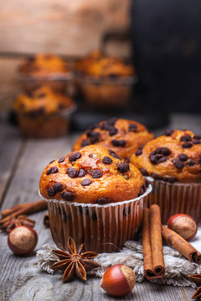 istock Homemade chocolate chip spicy muffins cake for breakfast 841222854