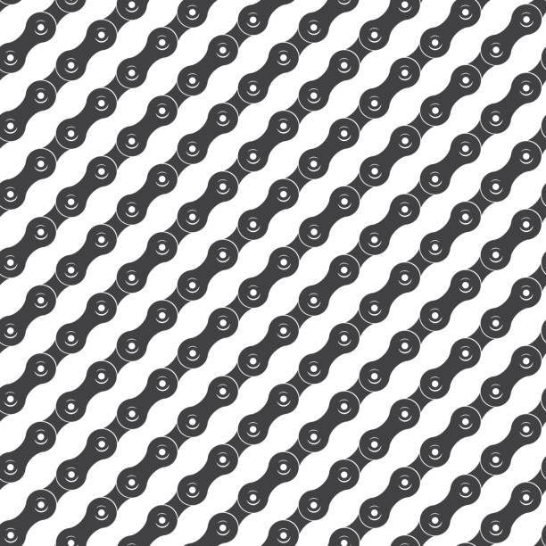 Seamless pattern with bicycle chain in diagonal direction, vector illustration Seamless pattern with bicycle chain in diagonal direction, vector illustration bicycle patterns stock illustrations