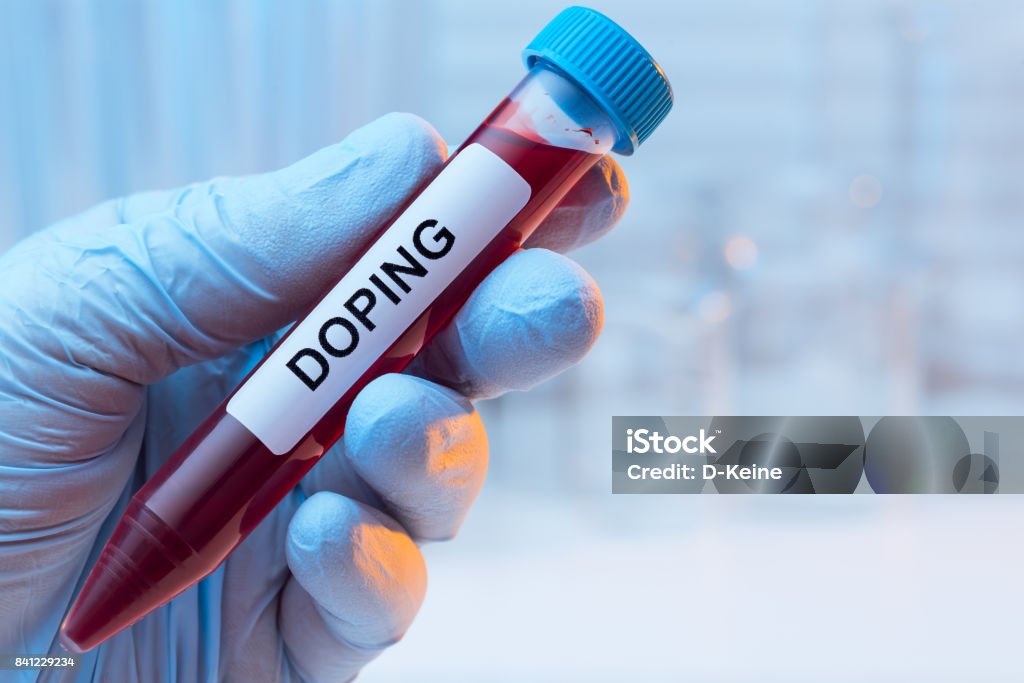 Doping Test tube with incription Doping Doping Stock Photo