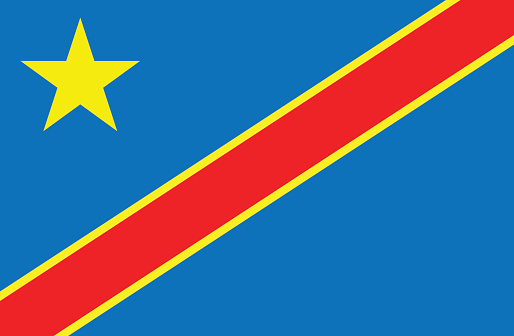 Vector illustration of the flag of Democratic Republic of Congo.