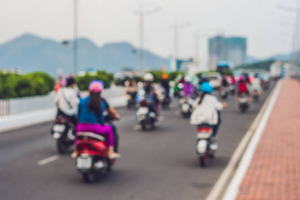 istock Blurred picture of motorcycles on the road 841234428