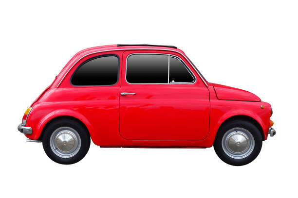 istock Side view of Red Vintage Car Isolated 841245612