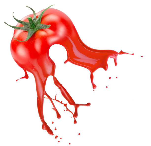 istock tomato with juice splash isolated on a white background 841265870