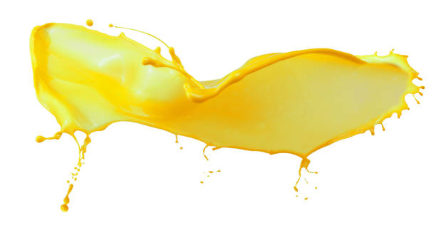 istock yellow paint splash isolated on a white background 841266072