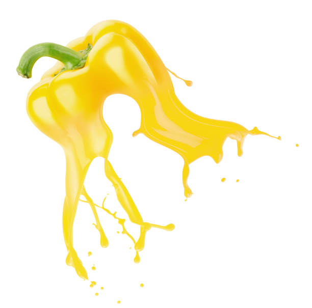 istock yellow pepper with juice splash isolated on a white background 841268160