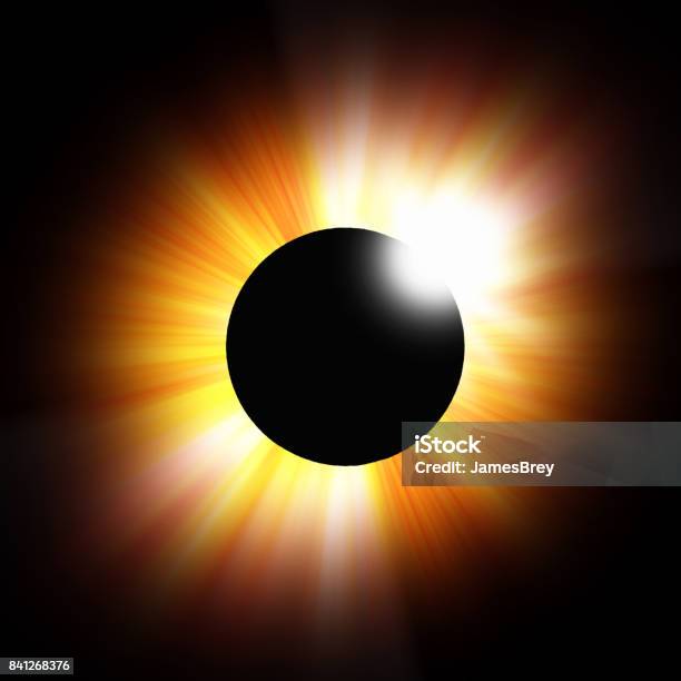 Total Solar Eclipse With Brilliant Corona Stock Photo - Download Image Now - Astronomy, Awe, Beauty