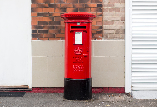 Elizabethan Post box in the village of Haworth, Yorkshire, England.