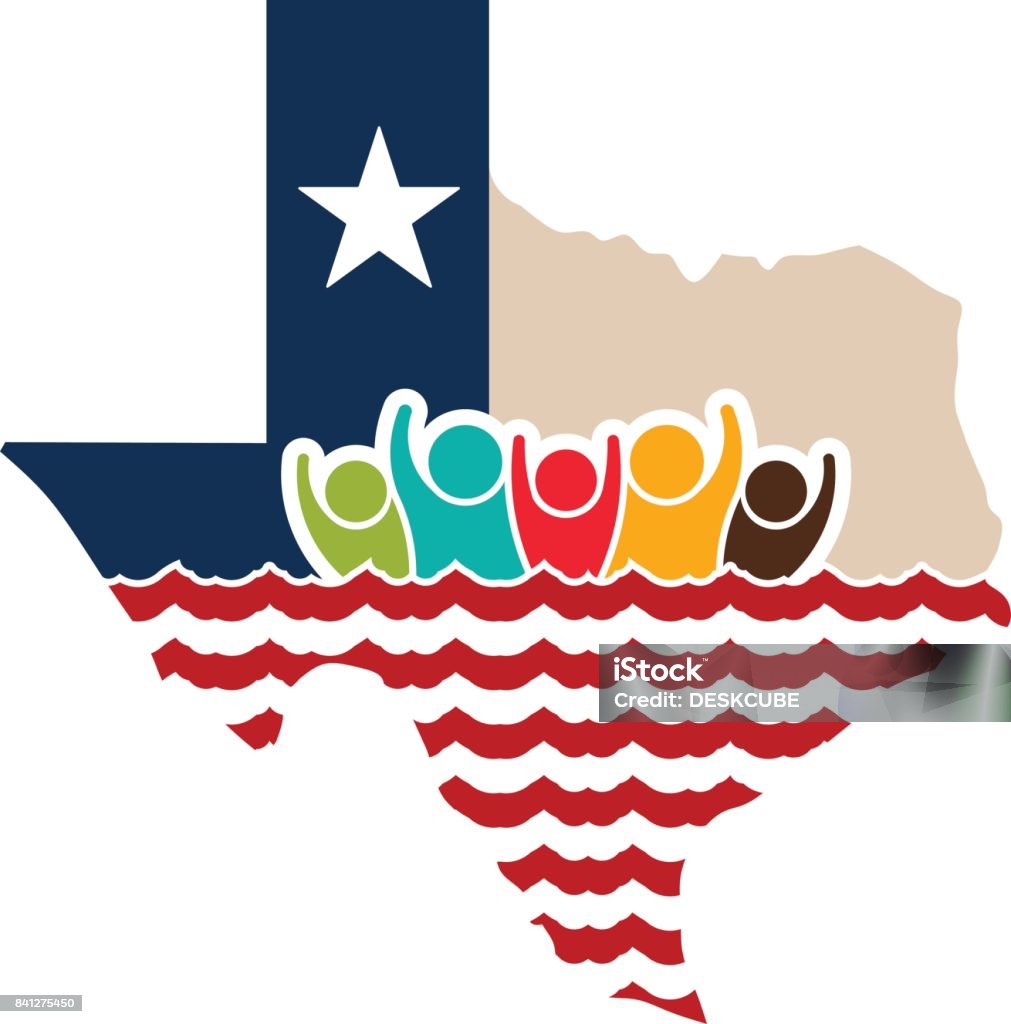 Texas People Strong Logo Illustration Accidents and Disasters stock vector