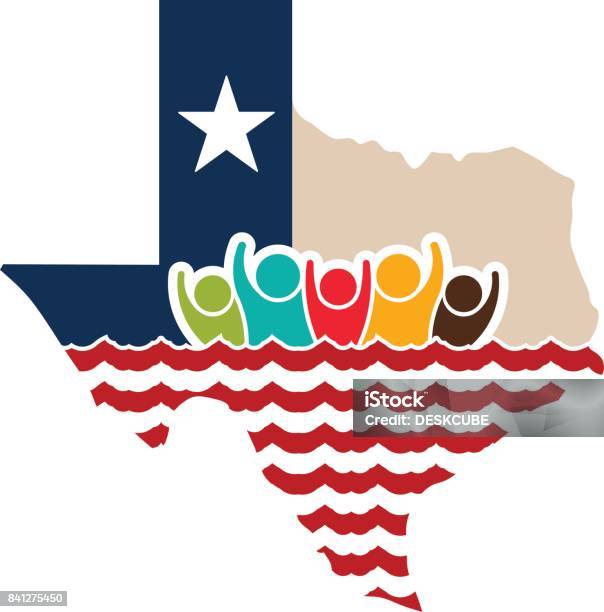 Texas People Strong Logo Illustration Stock Illustration - Download Image Now - Accidents and Disasters, Assistance, Business Finance and Industry