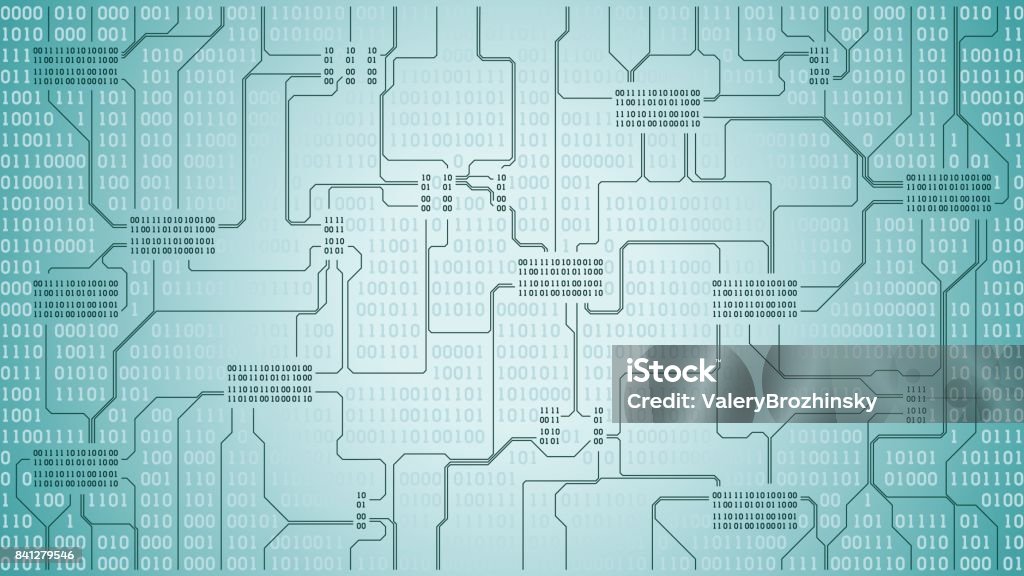 Digital Background Slide Abstract Futuristic Electronic Circuit Board With Binary Code Computer ...