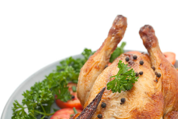 istock grilled chicken on plate decoration with vegetable 841281850
