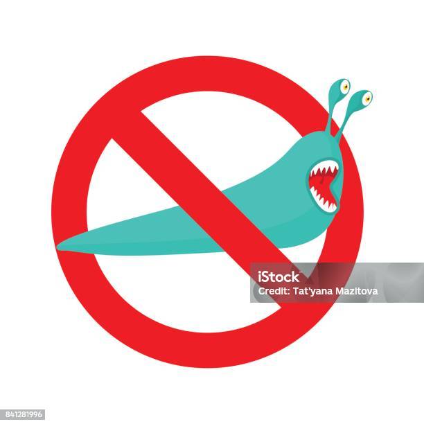 Slug Forbidden Sign Stop Slug Prohibited Insect Pest Red Prohibitory Sign Ban Stock ...