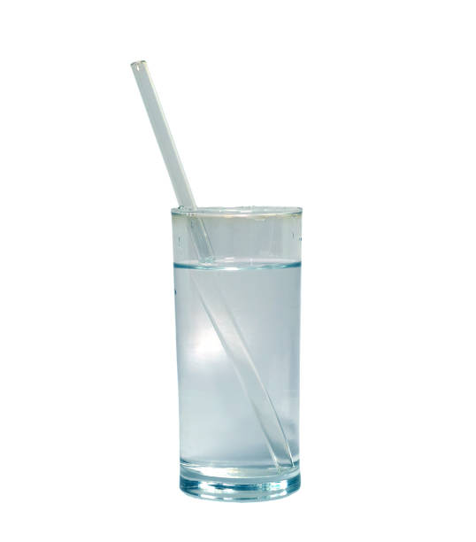 istock isolated glass of water with glass drinking straw. object, beverage. 841291938