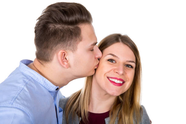 istock Romantic guy kissing his girlfriend 841293092