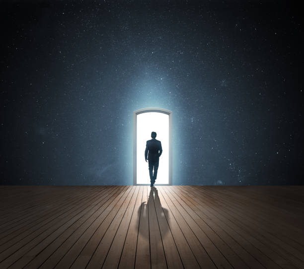 istock Businessman walking the future 841294250