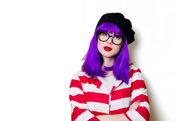 istock woman with purple hair 841294352