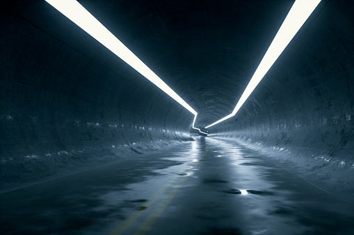 Underground city tunnel road.