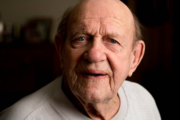 istock Elderly man in a confused state and a blank stare 841301296