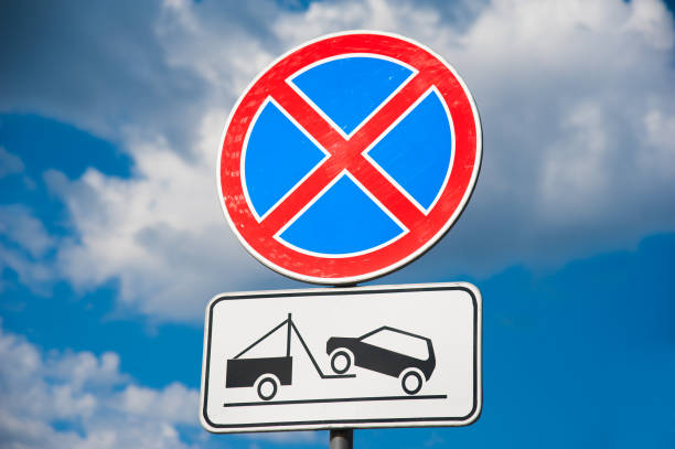 istock Standing is prohibited. Road signs 841304188