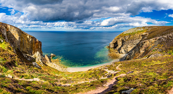 Cap de la Chevre and sea coast in Brittany (Bretagne), France.