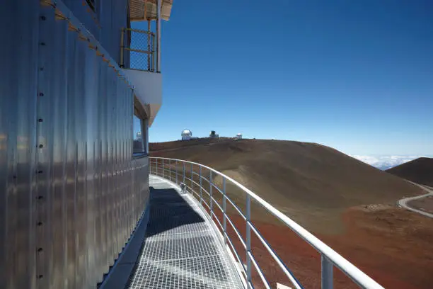 Unusual view of exterior of telescopes