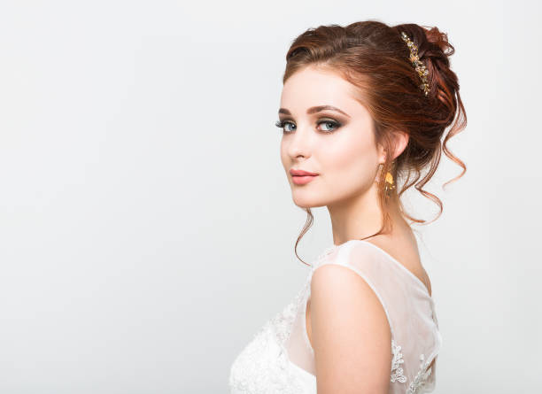 istock Young pretty caucasian bride in wedding dress 841321168