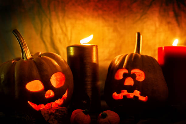 istock Scary Halloween pumpkins 841326188