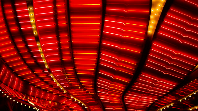 Red Neon Ceiling Pattern Blinking Las Vegas