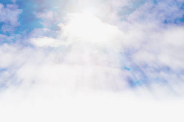 istock The daytime sky with the sun shines down.Beautiful white clouds floating. 841337472