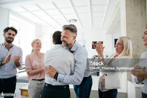 Celebrations In Office After Successful Business Pitch By Team Stock Photo - Download Image Now