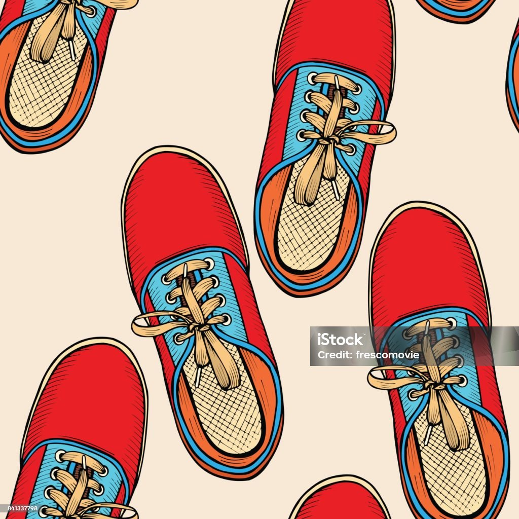 Red And Blue Shoes Stock Illustration - Download Image Now - Art, Art ...