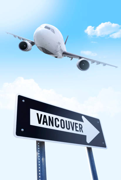 vancouver-flug - leaving nobody one way photography stock-fotos und bilder