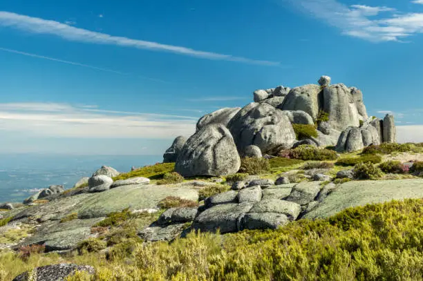 The Serra da Estrela is a granitic and metamorphic mountain range located in Central Portugal. The granite boulders on the photo can be found along the N339, direction Seta.