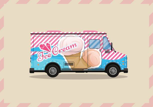 istock Ice cream cart, kiosk on wheels, retailers, dairy desserts, isolated and Flat style vector illustration. Cool refreshing dessert sale Illustration. 841368576