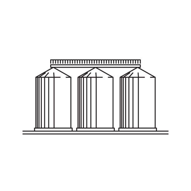budynki ikony spichlerza - silo stock illustrations