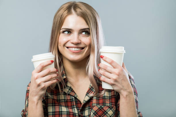 istock Cute girl with coffee 841372768