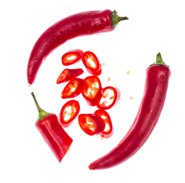 istock Chili red pepper pods isolated on white background 841373308