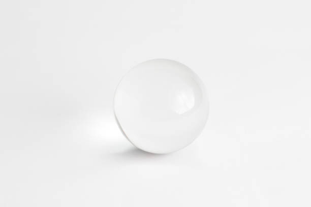 istock Crystal Glass Sphere Ball Transparent White Simple Object Background Light 841376072