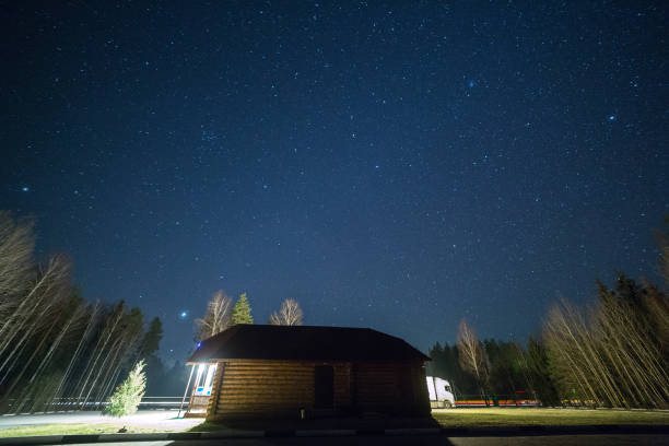 istock Blue dark night sky with many stars. 841380500