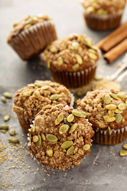 istock Healthy pumpkin muffins with seeds 841391128