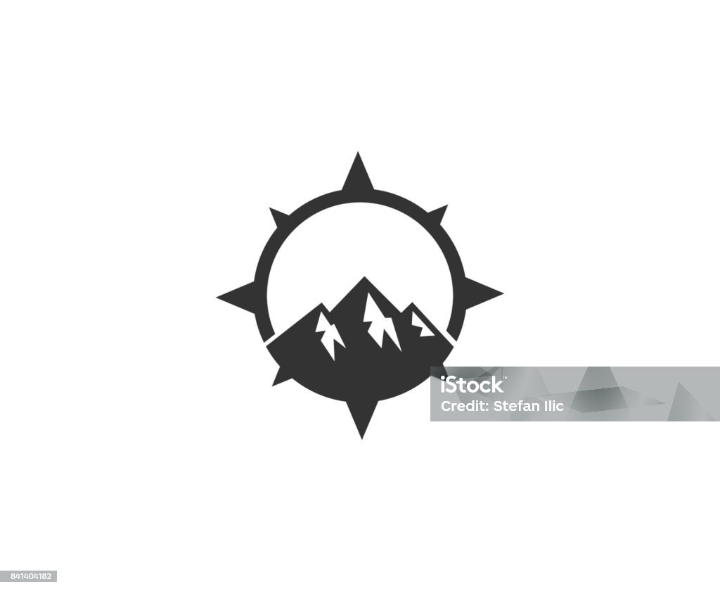 Berg-Symbol - Lizenzfrei Kompass Vektorgrafik