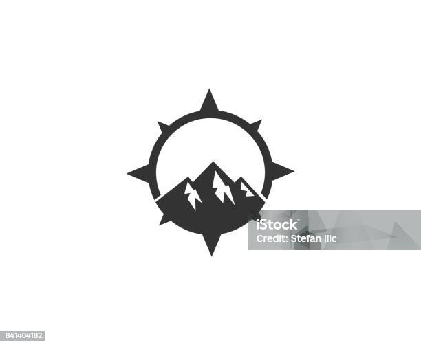 Mountain Icon Stock Illustration - Download Image Now - Navigational Compass, Adventure, Logo