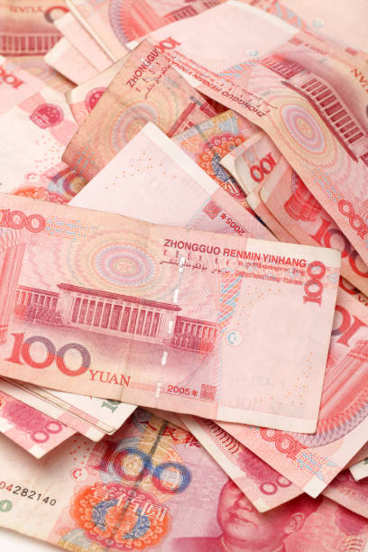 istock 100 Chinese Yuan. Close up   background 841406098