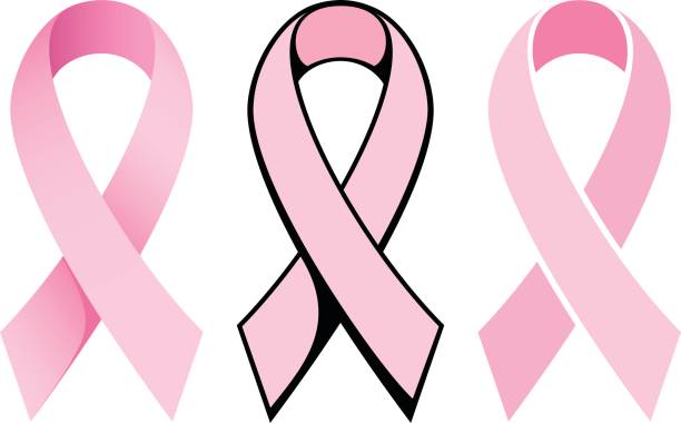 ilustrações, clipart, desenhos animados e ícones de fita de consciência para o câncer de mama - fita de consciência para o câncer de mama