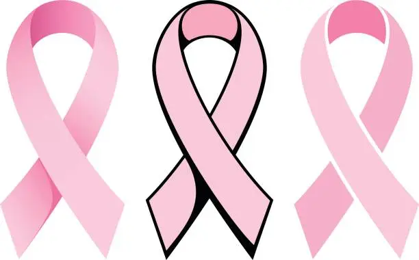 Vector illustration of Breast Cancer Awareness Ribbons