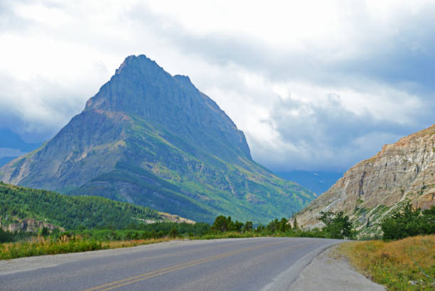 istock Highway into Glacier National Park on a cloudy day. 841412844