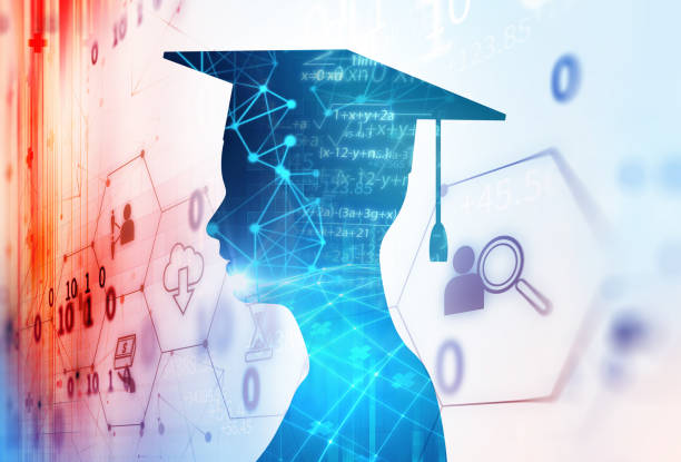 istock 3d rendering of virtual human silhouette on technology background illustration 841419472