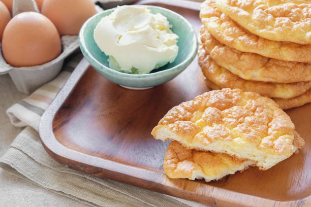 istock Cloud bread, Oopsie bread , Keto food, ketogenic diet, paleo, low carb high fat 841426188