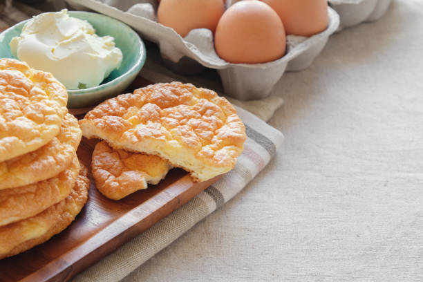 istock Cloud bread, Oopsie bread , Keto food, ketogenic diet, paleo, low carb high fat 841426214